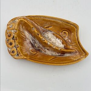 VTG‎ MCM California Pottery Ashtray in Brown and Cream